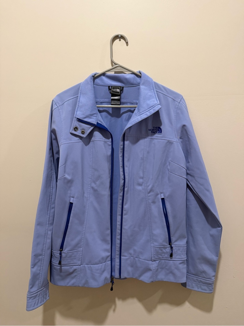 The North Face Blue Softshell Fleece Lined Jacket